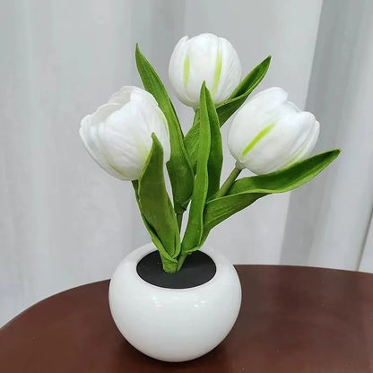 LED Tulip Night Light Can Be Plugged In Or On The Battery