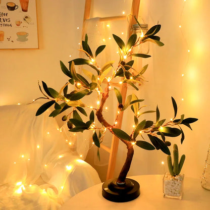 LED Tree Lights, Green Atmosphere Light, Battery Table lamps