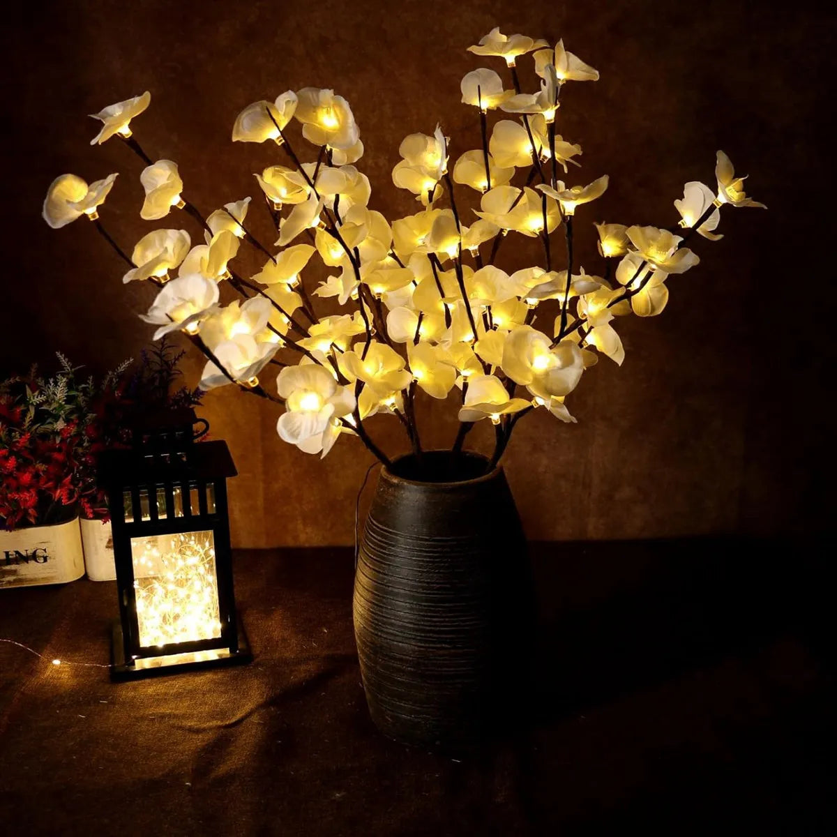 1pc Flowers Branchs Lights Artificial White Phalaenopsis