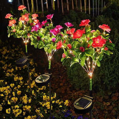 LED Solar Azalea Flowers Garden Lamp Home Decorative
