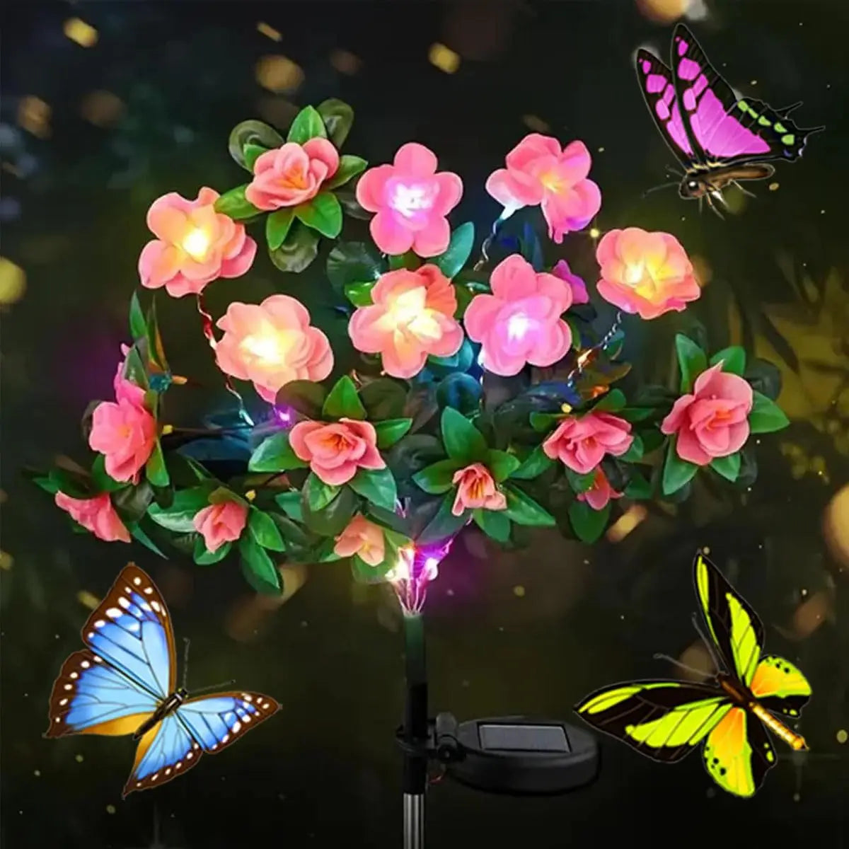 Waterproof LED Azalea Flower Solar Lights Outdoor