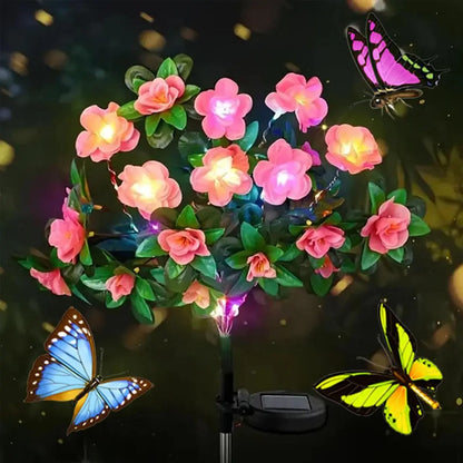 Waterproof LED Azalea Flower Solar Lights Outdoor