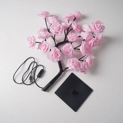 LED Table Lamp Rose Flower Tree USB Night Lights