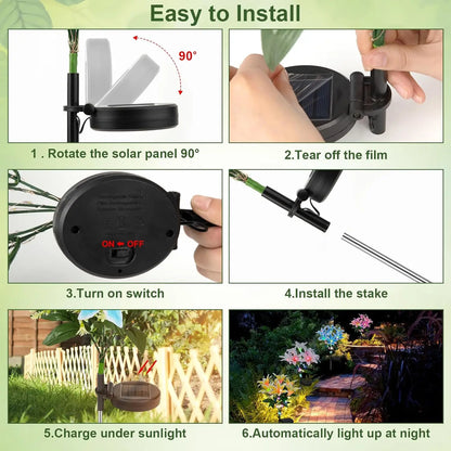 Lily Flower Solar Outdoor Light Ip65 Waterproof Solar