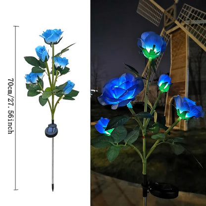 5 Heads Rose Lawn Lamp Solar Lights Outdoor Decorative