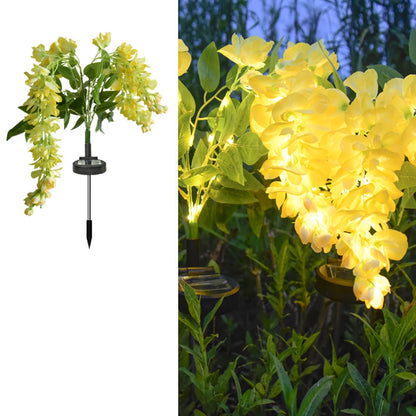 Solar powered wisteria flower lamp, outdoor plug-in grounding