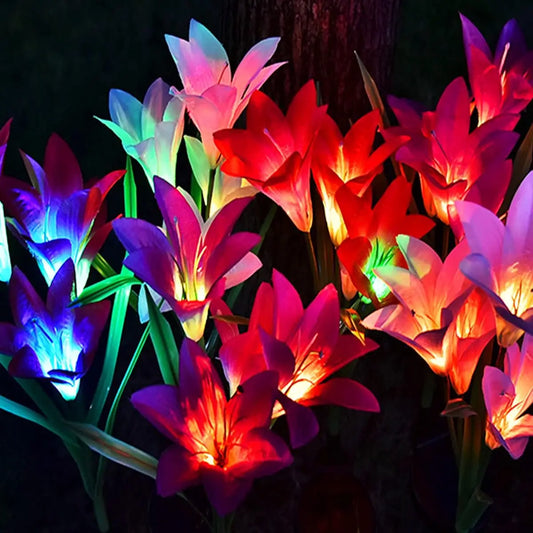 Solar Outdoor Lights Garden Decor Solar LED Flower Lights