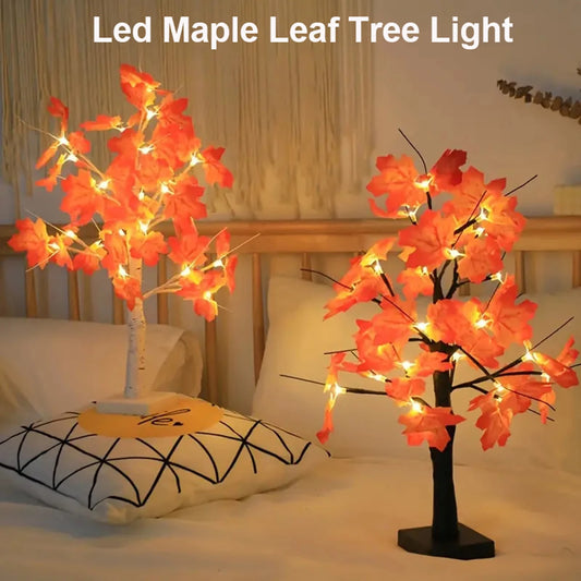 LED Maple Leaf Tree Night Light USB&Battery Thanksgiving