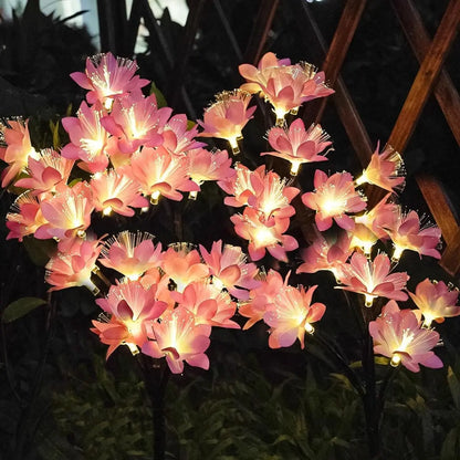 1/2 PCS 15 LED Camellia Flower Outdoor Solar Lights