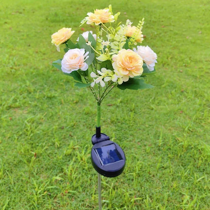 Solar LED Lights Hibiscus Flower Lawn Lamp IP65 Outdoor