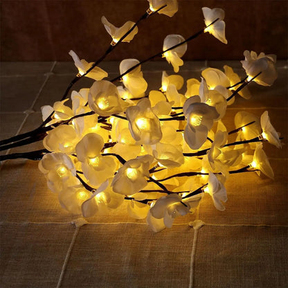 1pc Flowers Branchs Lights Artificial White Phalaenopsis