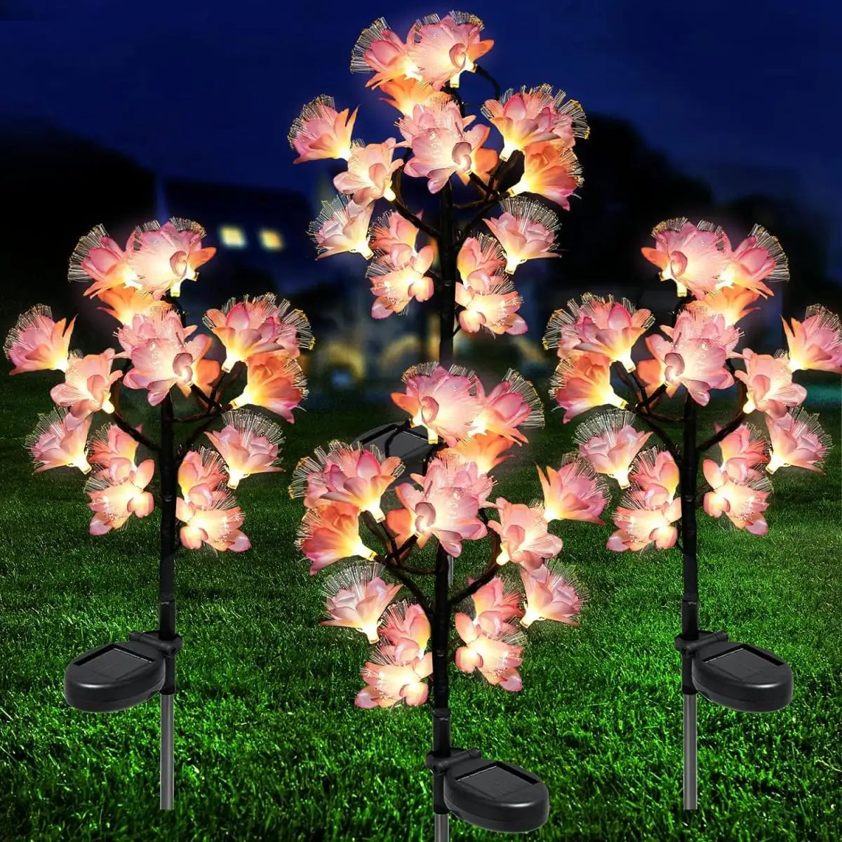 1/2 PCS 15 LED Camellia Flower Outdoor Solar Lights