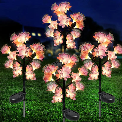 1/2 PCS 15 LED Camellia Flower Outdoor Solar Lights