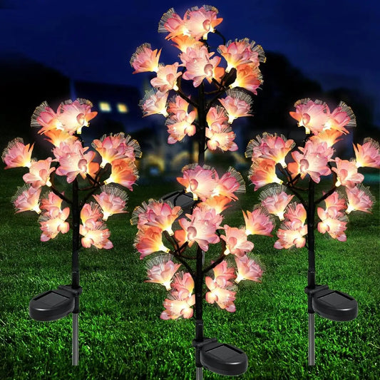 1/2 PCS 15 LED Camellia Flower Outdoor Solar Lights