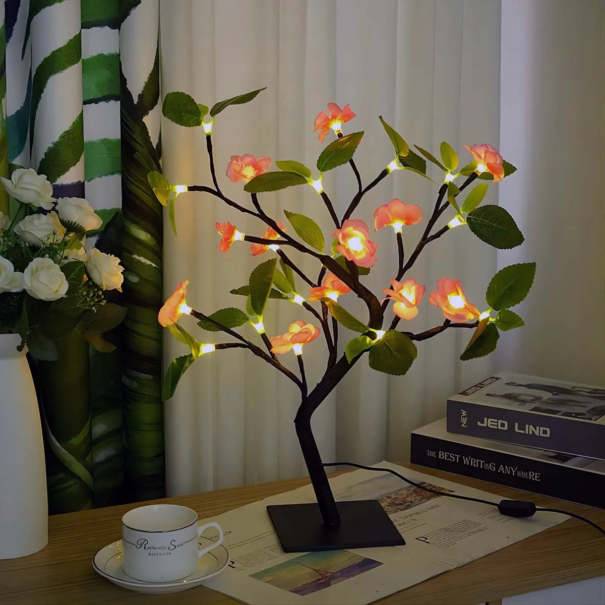 LED Peach Blossom Plum Blossom Tree Lamp Interior