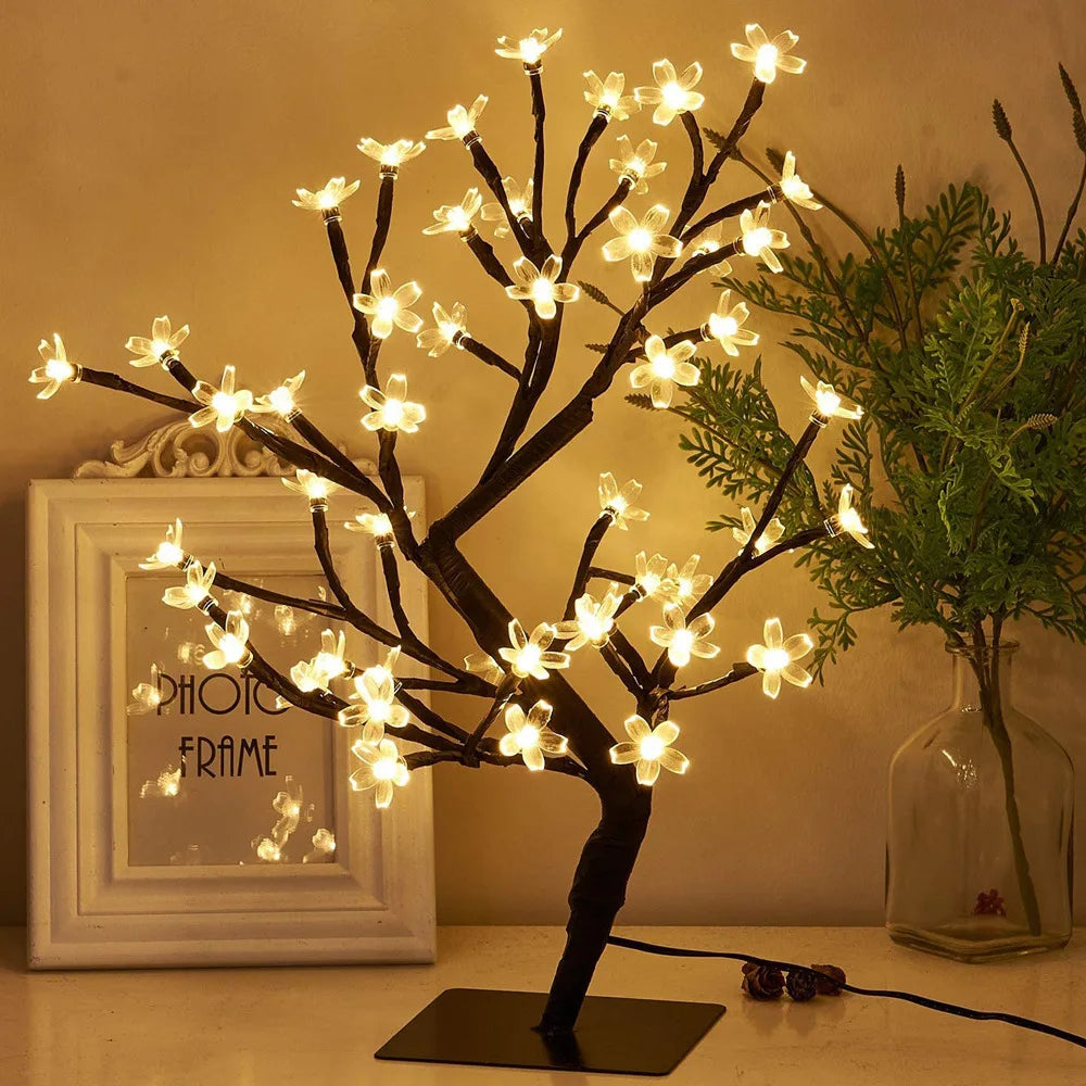 LED Night Light Mini Christmas Tree Copper Wire Garland
