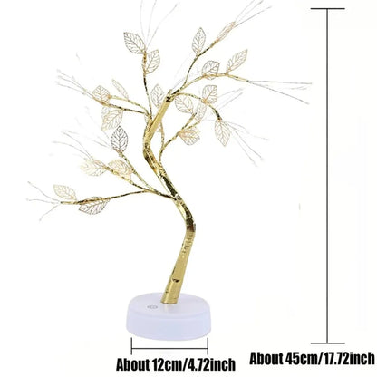 LED Rose Leaf Table Lamp USB Christmas Tree Fairy