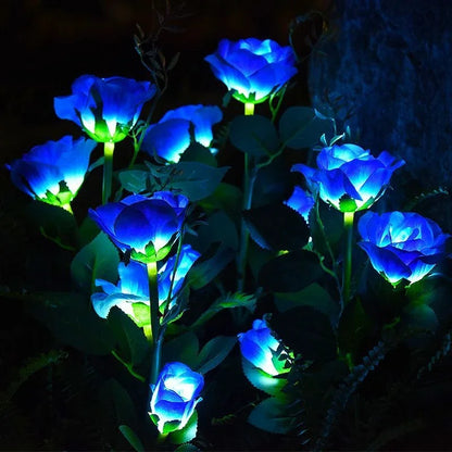 5 Heads Rose Lawn Lamp Solar Lights Outdoor Decorative