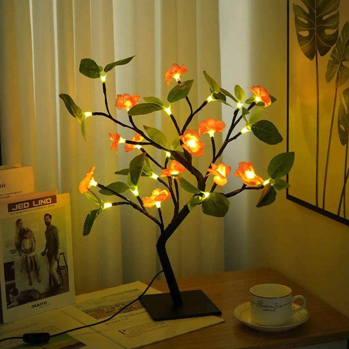 LED Peach Blossom Plum Blossom Tree Lamp Interior