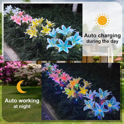 Lily Flower Solar Outdoor Light Ip65 Waterproof Solar