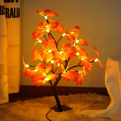 24 LED Fairy Flower Tree Table Lamps Maple Leaf Lamp