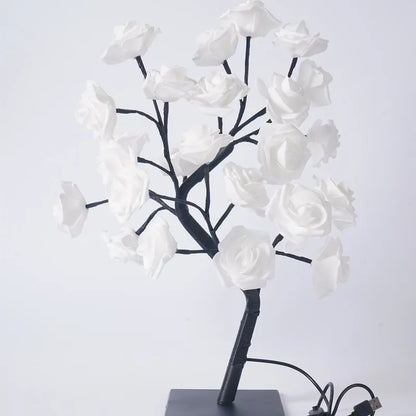 Big LED Rose Tree Lights USB Plug Table Lamp Fairy