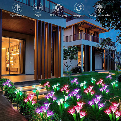 Lily Flower Solar Outdoor Light Ip65 Waterproof Solar