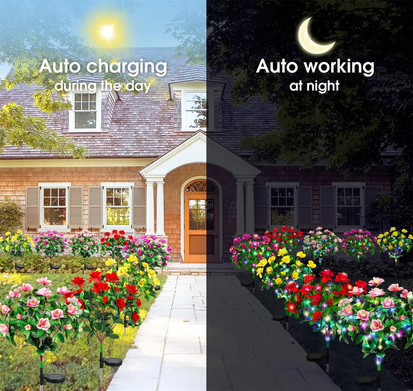Waterproof LED Azalea Flower Solar Lights Outdoor