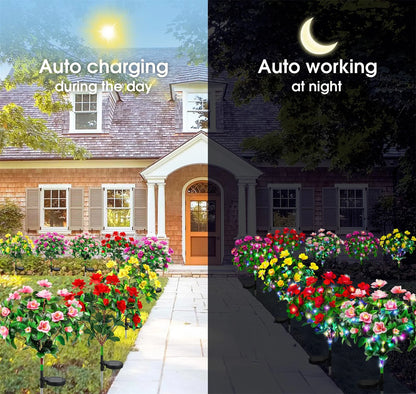 Waterproof LED Azalea Flower Solar Lights Outdoor