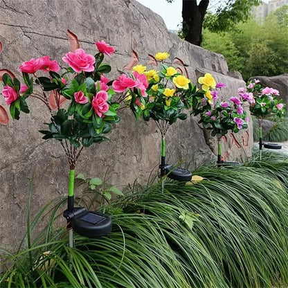 Waterproof LED Azalea Flower Solar Lights Outdoor