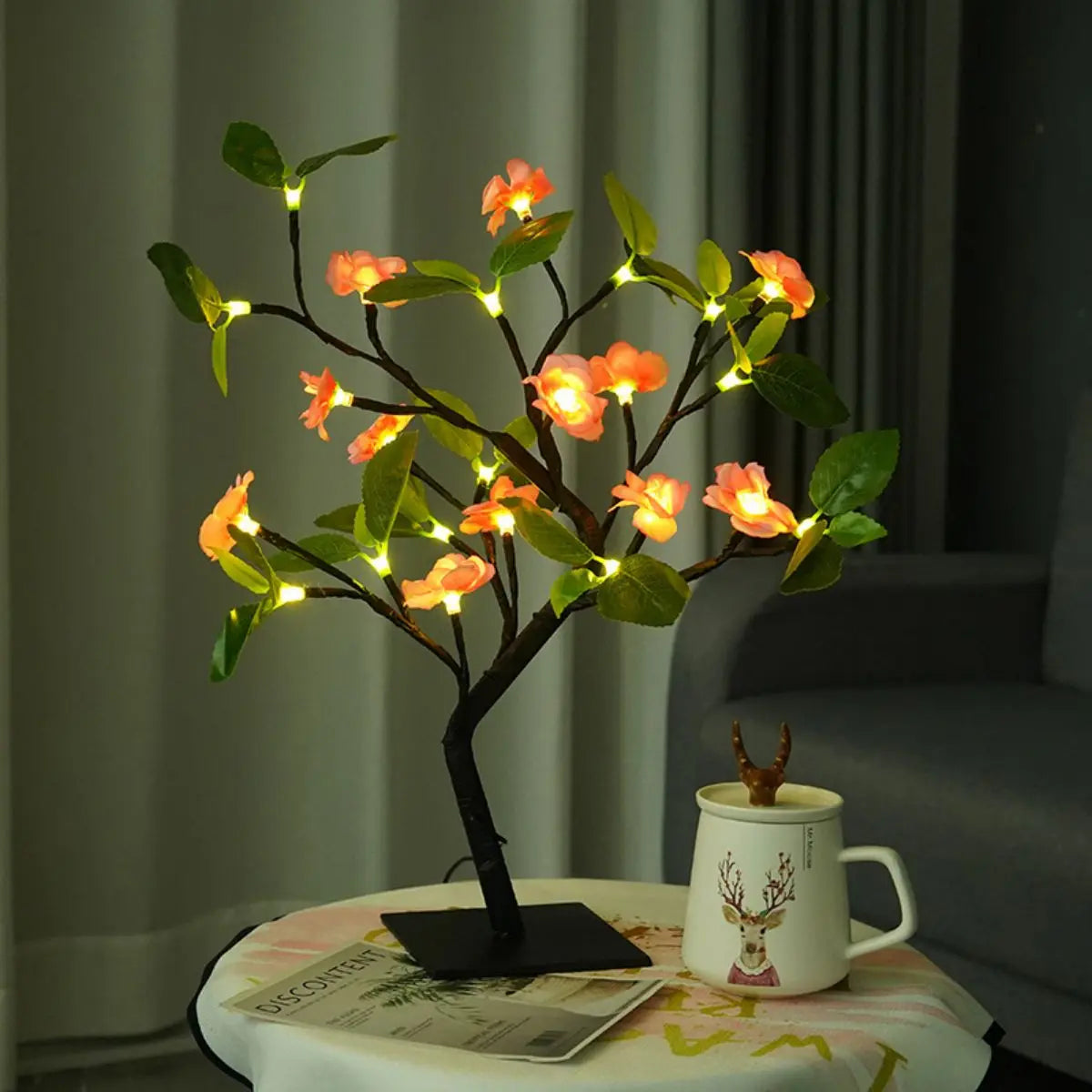 LED Peach Blossom Plum Blossom Tree Lamp Interior