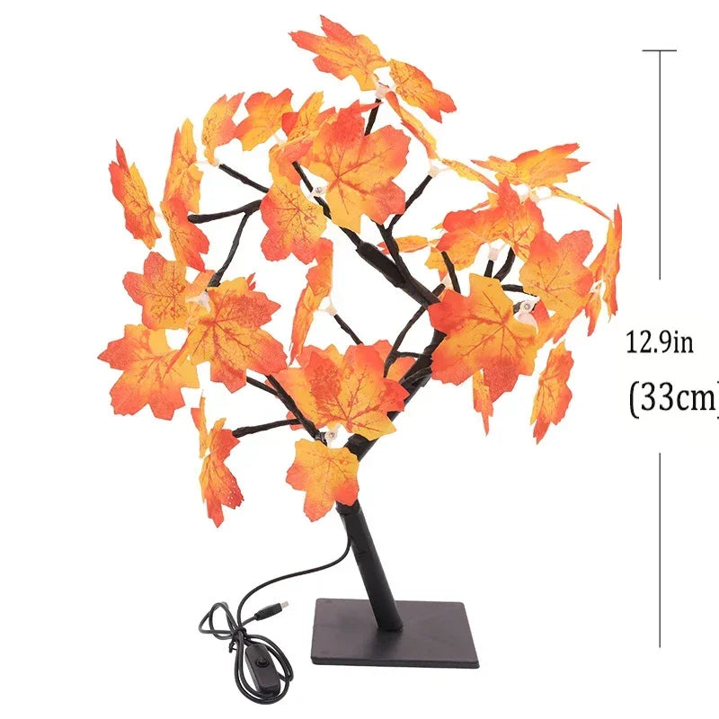 24 LED Fairy Flower Tree Table Lamps Maple Leaf Lamp