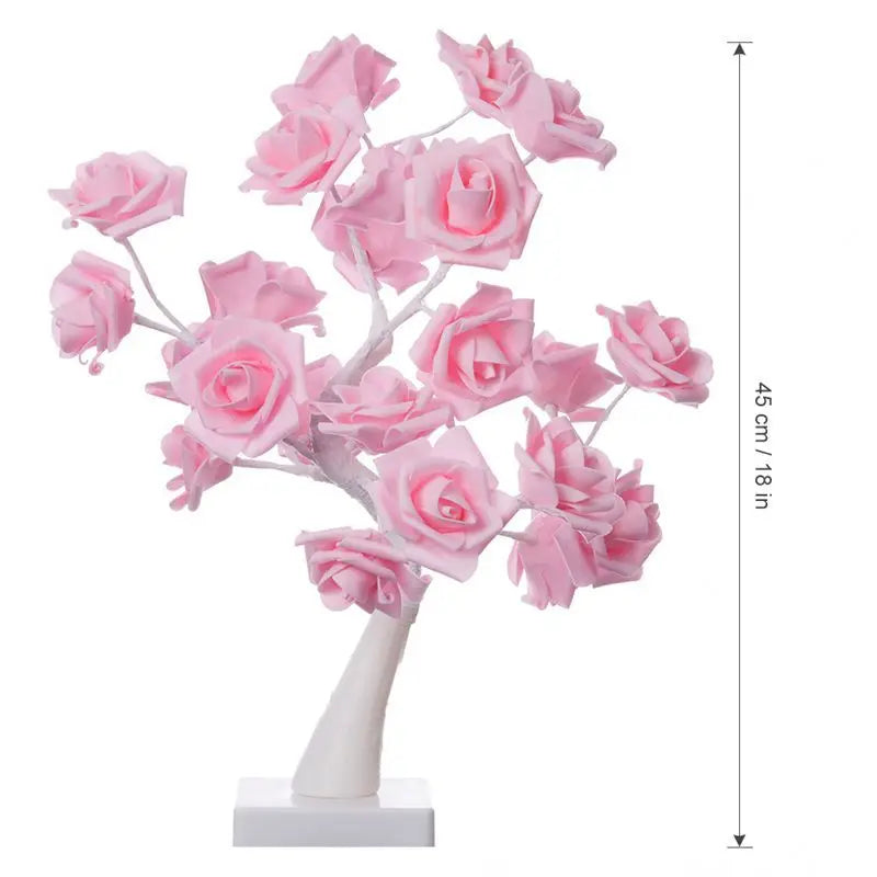 Big LED Rose Tree Lights USB Plug Table Lamp Fairy