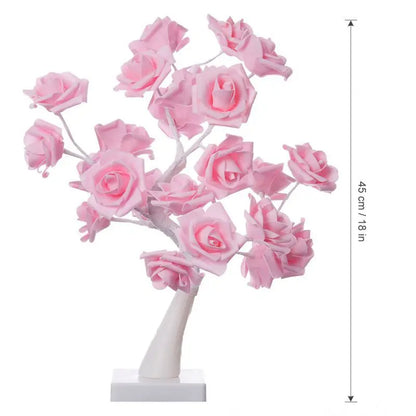 Big LED Rose Tree Lights USB Plug Table Lamp Fairy