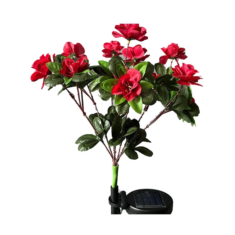 Waterproof LED Azalea Flower Solar Lights Outdoor