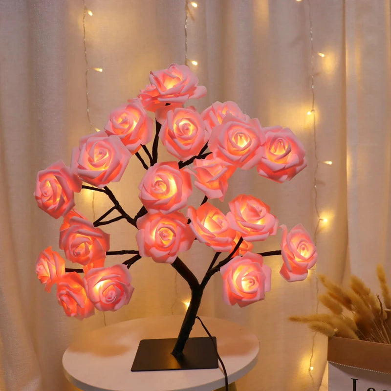 36LED/108LED Table Lamp, Rose Light String, Tree