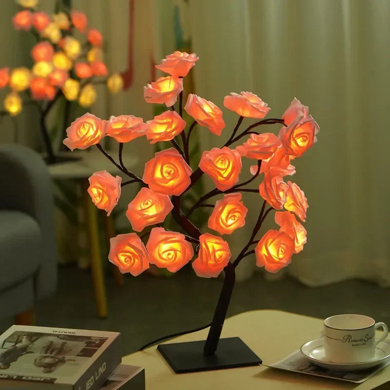 24 LED Rose Lamp, Rose Light Tree Table Top Decorations