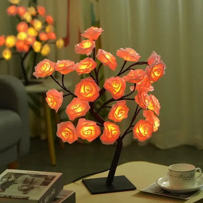 24 LED Rose Lamp, Rose Light Tree Table Top Decorations