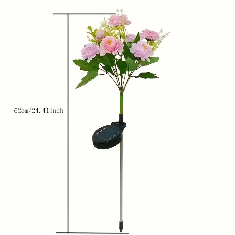 Solar LED Lights Hibiscus Flower Lawn Lamp IP65 Outdoor