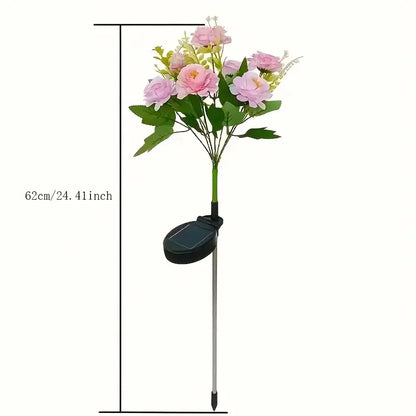 Solar LED Lights Hibiscus Flower Lawn Lamp IP65 Outdoor
