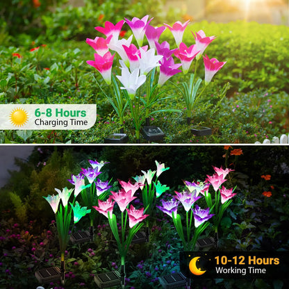 Lily Flower Solar Outdoor Light Ip65 Waterproof Solar