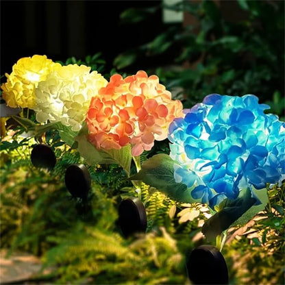 Solar Garden Lights Outdoor Decorative Hydrangeas LED