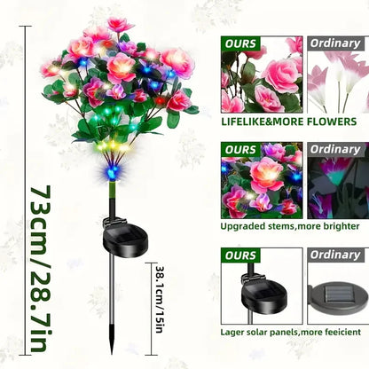 LED Solar Azalea Flowers Garden Lamp Home Decorative
