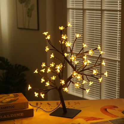 LED Night Light Mini Christmas Tree Copper Wire Garland