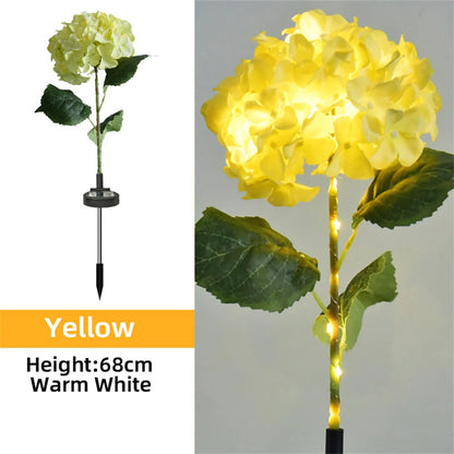 Solar Garden Lights Outdoor Decorative Hydrangeas LED