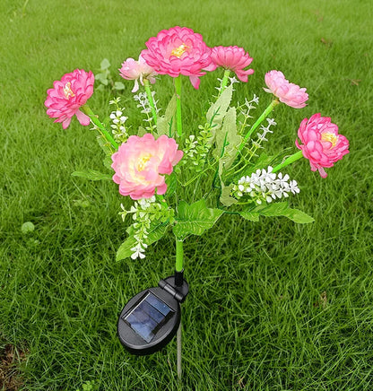 Solar LED lights, snow lotus flower lawn lamp, outdoor