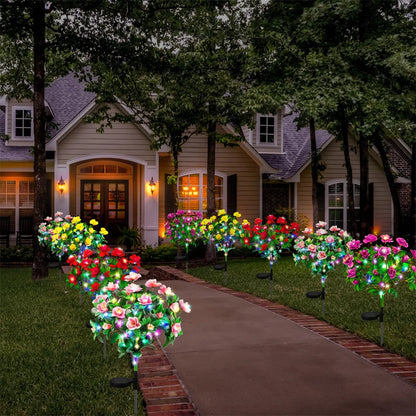 Waterproof LED Azalea Flower Solar Lights Outdoor