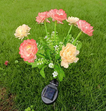 Solar LED lights, snow lotus flower lawn lamp, outdoor