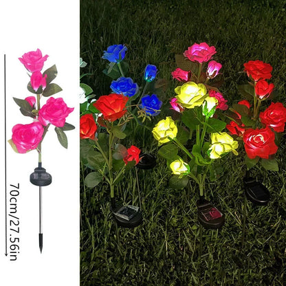 5 Heads Rose Lawn Lamp Solar Lights Outdoor Decorative