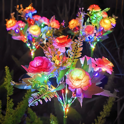 Solar LED Lights Hibiscus Flower Lawn Lamp IP65 Outdoor